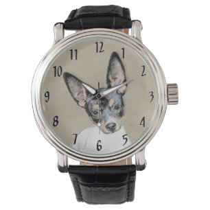 Råtta Terrier-målning - Cute Original Hund Art Armbandsur