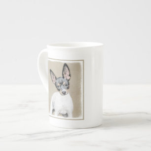 Råtta Terrier-målning - Cute Original Hund Art Benporslin Mugg