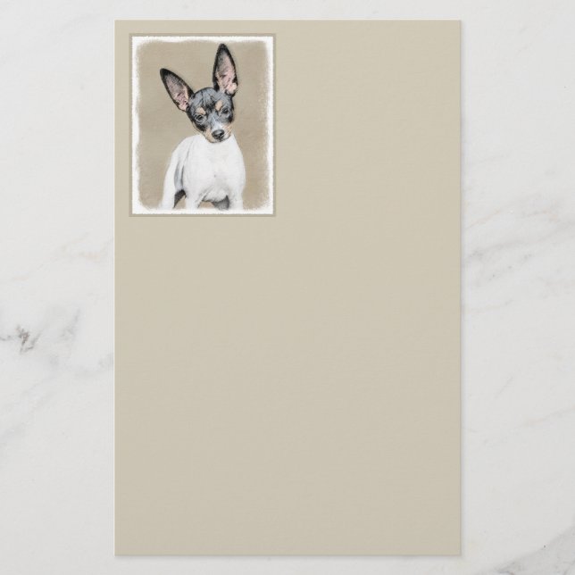 Råtta Terrier-målning - Cute Original Hund Art Brevpapper (Framsida)