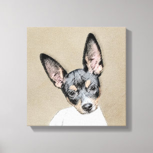 Råtta Terrier-målning - Cute Original Hund Art Canvastryck