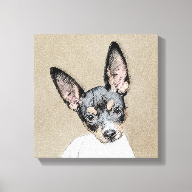 Råtta Terrier-målning - Cute Original Hund Art Canvastryck (Framsida)