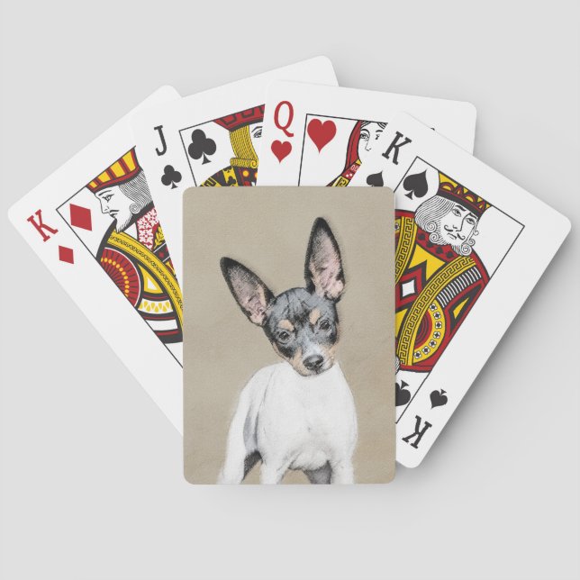 Råtta Terrier-målning - Cute Original Hund Art Casinokort (Baksidan)