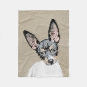 Råtta Terrier-målning - Cute Original Hund Art Fleecefilt