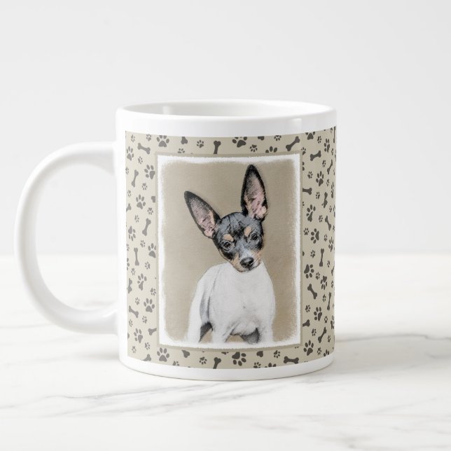Råtta Terrier-målning - Cute Original Hund Art Jumbo Mugg (Vänster)