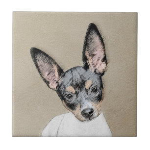 Råtta Terrier-målning - Cute Original Hund Art Kakelplatta