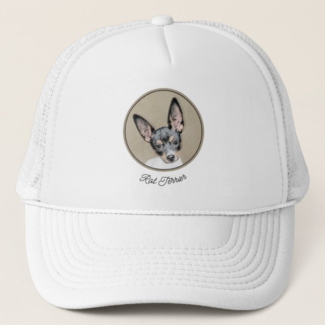 Råtta Terrier-målning - Cute Original Hund Art Keps (Framsida)