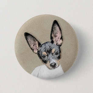 Råtta Terrier-målning - Cute Original Hund Art Knapp