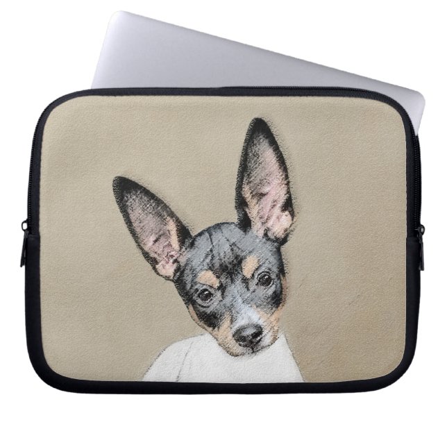 Råtta Terrier-målning - Cute Original Hund Art Laptop Fodral (Framsidan)