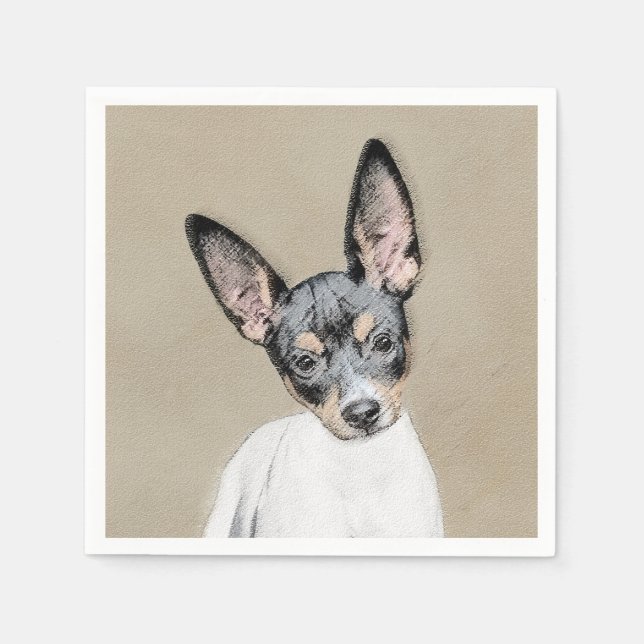 Råtta Terrier-målning - Cute Original Hund Art Pappersservett (Framsidan)