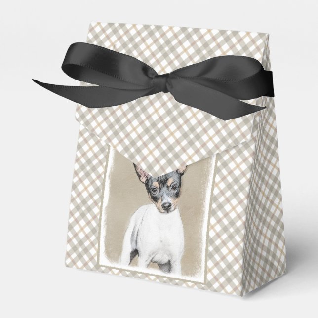 Råtta Terrier-målning - Cute Original Hund Art Presentaskar (Framsidan Sidan)