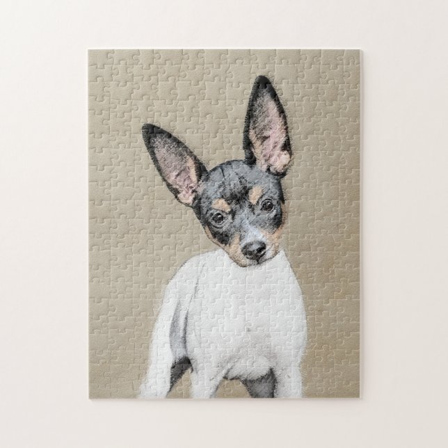 Råtta Terrier-målning - Cute Original Hund Art Pussel (Vertikal)