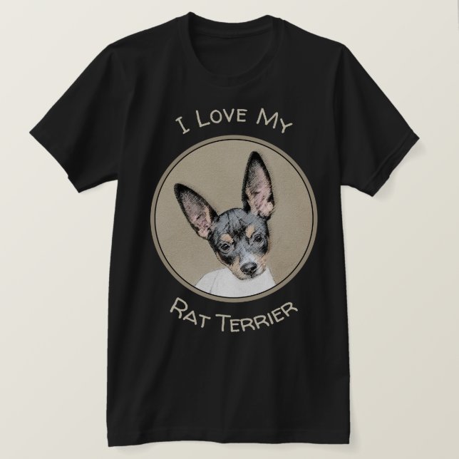 Råtta Terrier-målning - Cute Original Hund Art T Shirt (Design framsida)