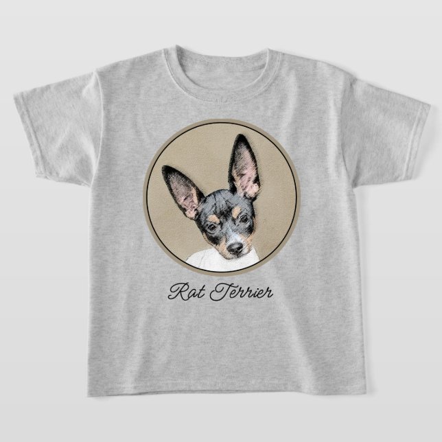 Råtta Terrier-målning - Cute Original Hund Art T Shirt (Laydown)
