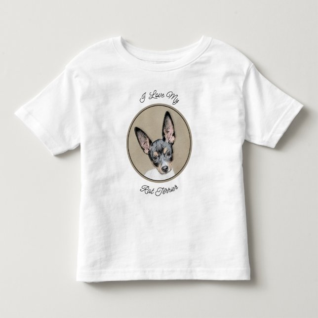 Råtta Terrier-målning - Cute Original Hund Art T Shirt (Framsida)