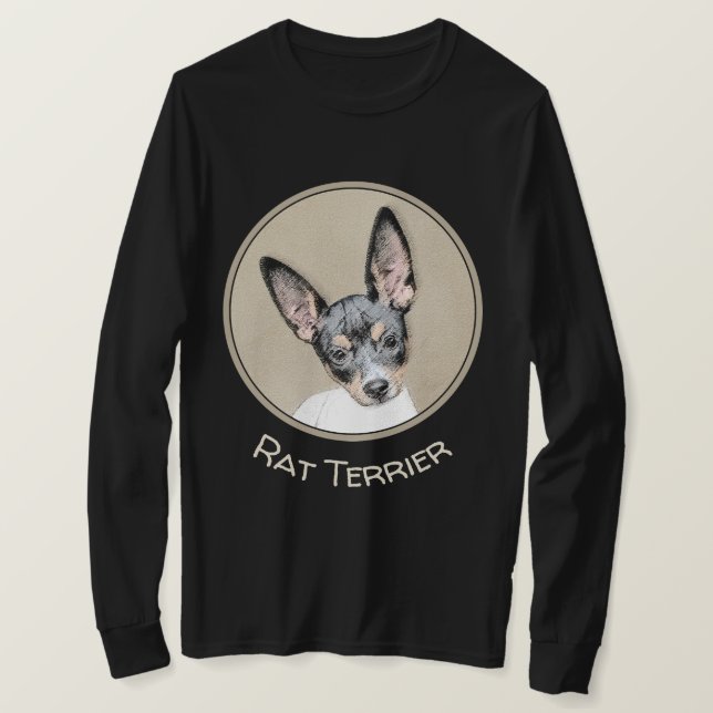 Råtta Terrier-målning - Cute Original Hund Art T Shirt (Design framsida)