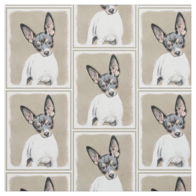 Råtta Terrier-målning - Cute Original Hund Art Tyg (Provkarta)