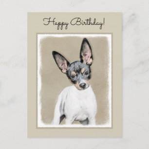 Råtta Terrier-målning - Cute Original Hund Art Vykort