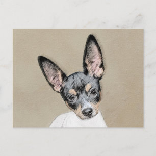 Råtta Terrier-målning - Cute Original Hund Art Vykort