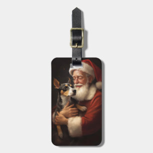 Råtta Terrier med Jultomten julafton Bagagebricka