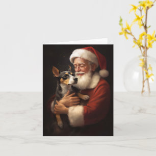 Råtta Terrier med Jultomten julafton Kort