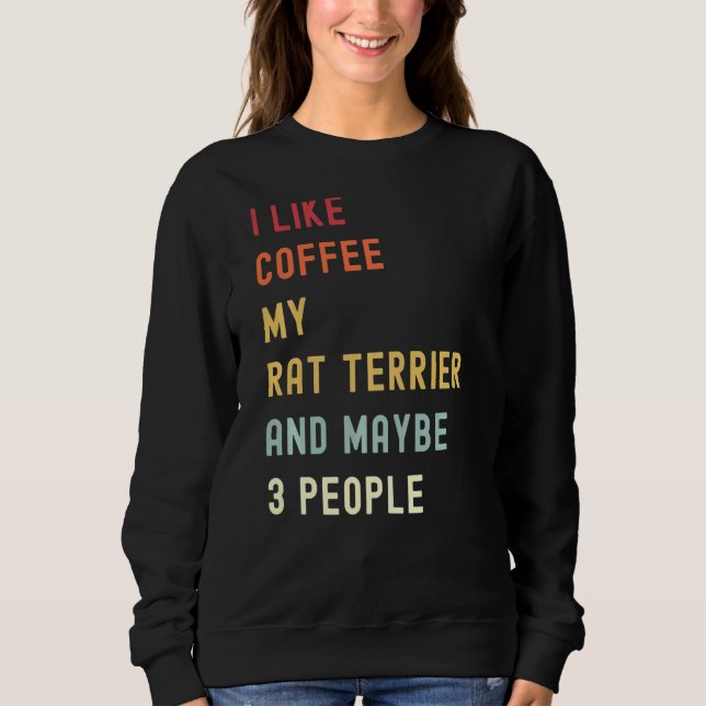 Råtta Terrier Retro Hund och kaffe T Shirt (Framsida)