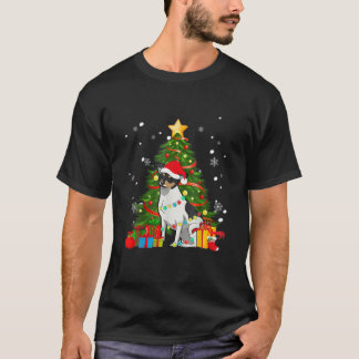 Råtta Terrier Santa Julgran Light Pajama Hund T Shirt
