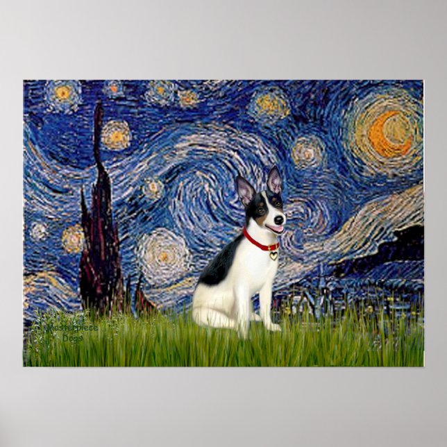 Råtta Terrier - Starry Natt Poster (Framsidan)
