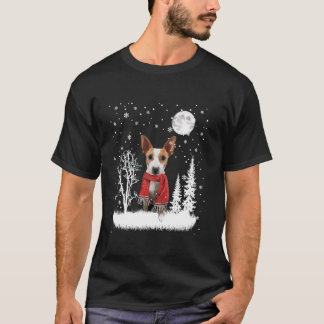 Råtta Terrier under Moonlight Snö jul Pajamas T Shirt