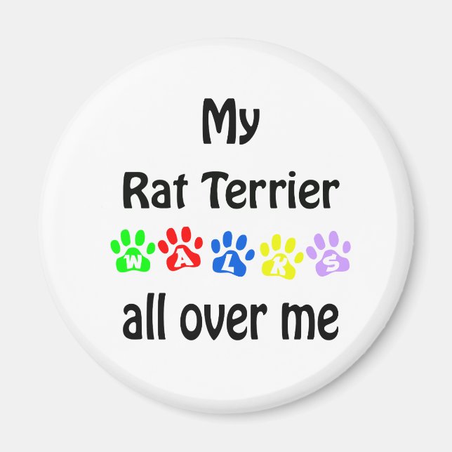 Råtta Terrier Walks Design Magnet (Framsidan)