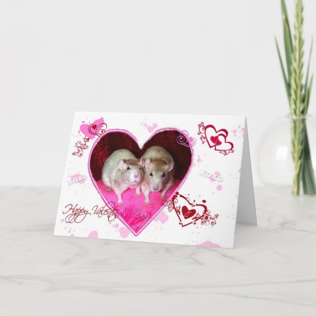 Råtta Valentine Card Helgkort (Framsida)
