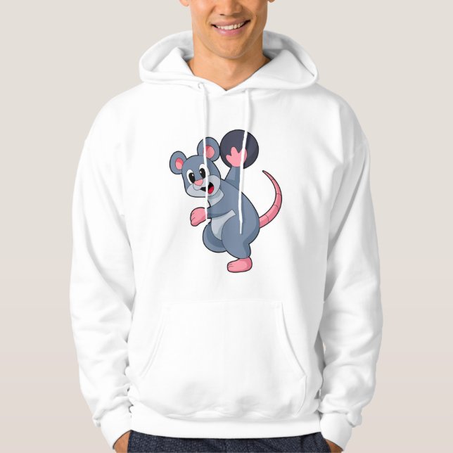 Råtta vid Bowling med Bowling ball Hoodie (Framsida)