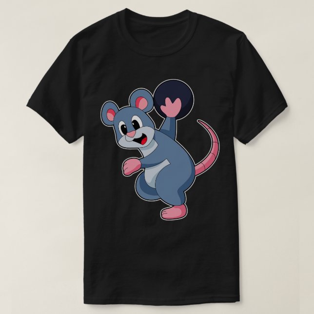 Råtta vid Bowling med Bowling ball T Shirt (Design framsida)