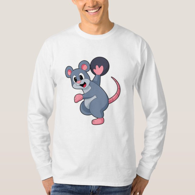 Råtta vid Bowling med Bowling ball T Shirt (Framsida)