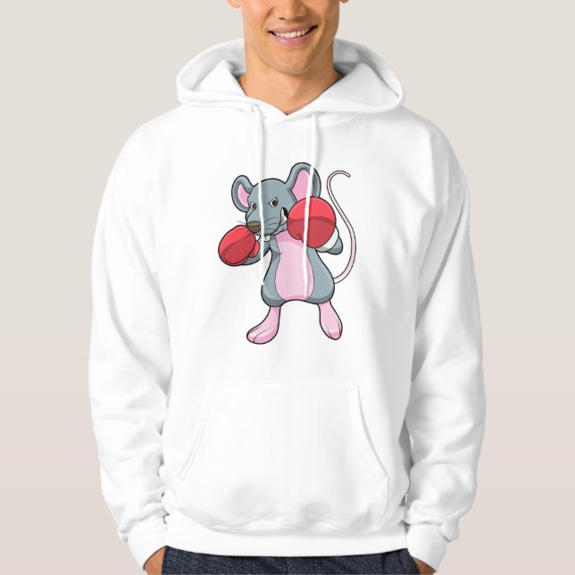 Råtta vid Boxing med Boxing-handskar Hoodie (Framsida)