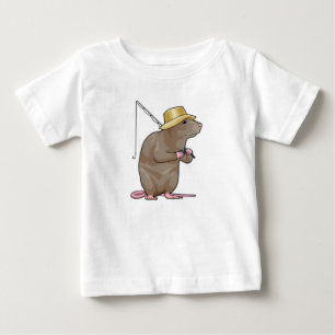 Råtta vid fiske med fiskstav t shirt