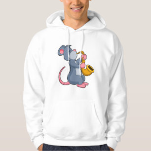 Råtta vid Music med saxiofon Hoodie
