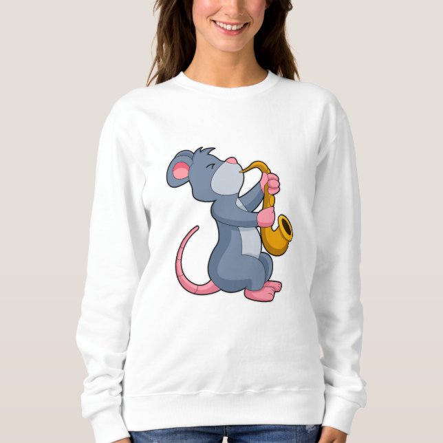 Råtta vid Music med saxiofon T Shirt (Framsida)