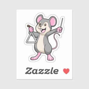 Råtta vid Music med Triangel Klistermärken