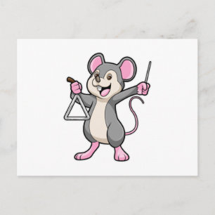 Råtta vid Music med Triangel Vykort