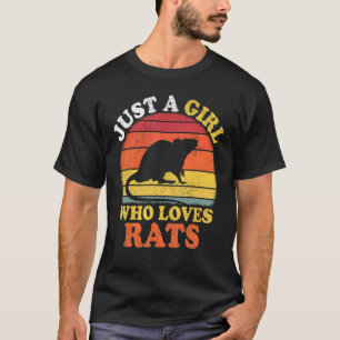 Råtta Vintage bara en flicka som Kärlek Råttor T Shirt