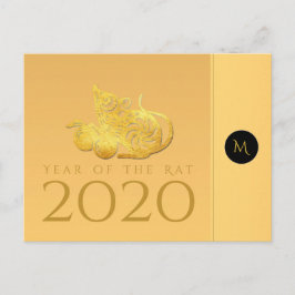Råtta Year 2020 fruits Elegant Monogram Postcard Vykort