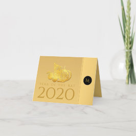 Råtta Year 2020 fruits Elegant Monogram SGC Helgkort