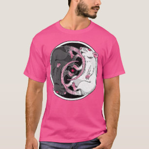 Råtta Yin Yang Alternative Mörk Grunge Punk T Shirt