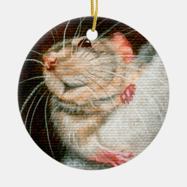 Råttagod julprydnad julgransprydnad keramik (Framsidan)