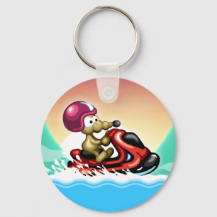 Råttan på en jet skidar Keychain Nyckelring