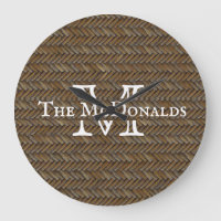 Rattan Wicker Boho Monogram Basketweave  