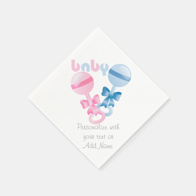 Rattar Gender Reveal Baby Shower Party Napkins Pappersservett (Hörn)