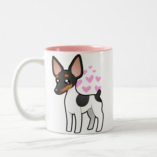 RåttaTerrier/leksakfoxterrierkärlek Två-Tonad Mugg (Vänster)
