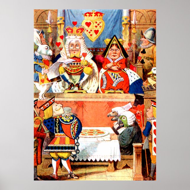 Rättegången mot Hearts Knave i Wonderland Poster (Framsidan)