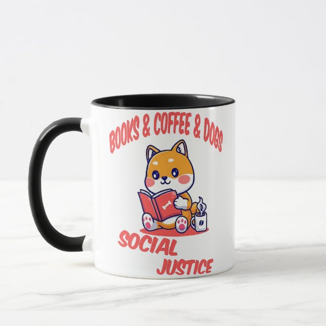 Rätten bokar och kaffe och hundar och social mugg (Vänster)